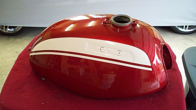 Honda SL350 Candy Ruby Red Paint Tank