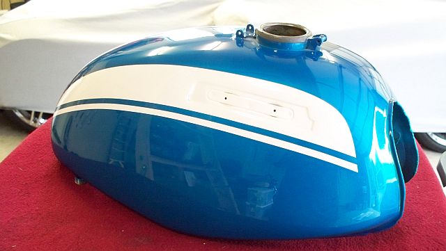 Honda SL350 Candy Sapphire Blue Paint Tank