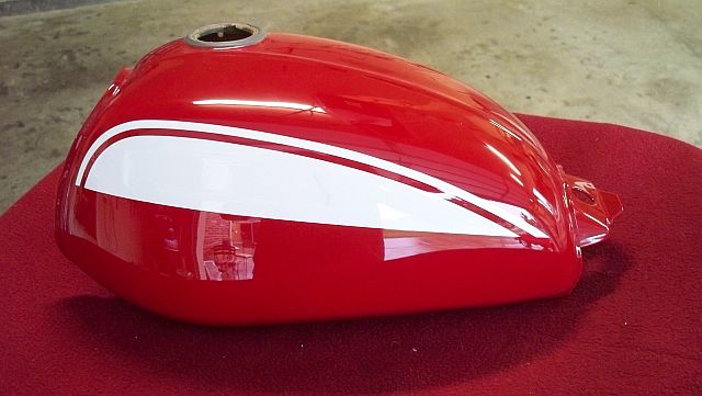 Honda SL70 Light Ruby Red Paint Tank